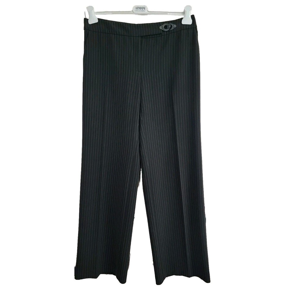 Armani Collezioni Black Wide Leg Dress Pants Slacks Trousers Women's Size 10 EUC